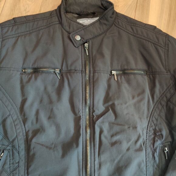 Michael Brandon Men's XLarge Jacket Black Racing Motorcycle Style Bomber Quilted - Picture 1 of 16